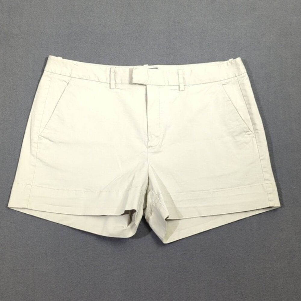 AYR Shorts Women's 10 Light Gray Cotton Zip Up Flat Front Chino 16915
